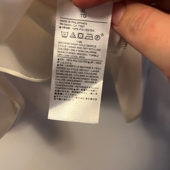 Banana Republic White V-neck Asymmetrical Tie Front Blouse - Picture 7 of 7